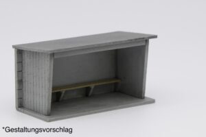 Wartehäuschen Typ 1 - Seite Schräg gealtert