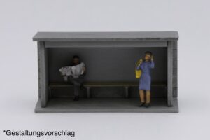 Wartehäuschen Typ 1 - Frontal gealtert